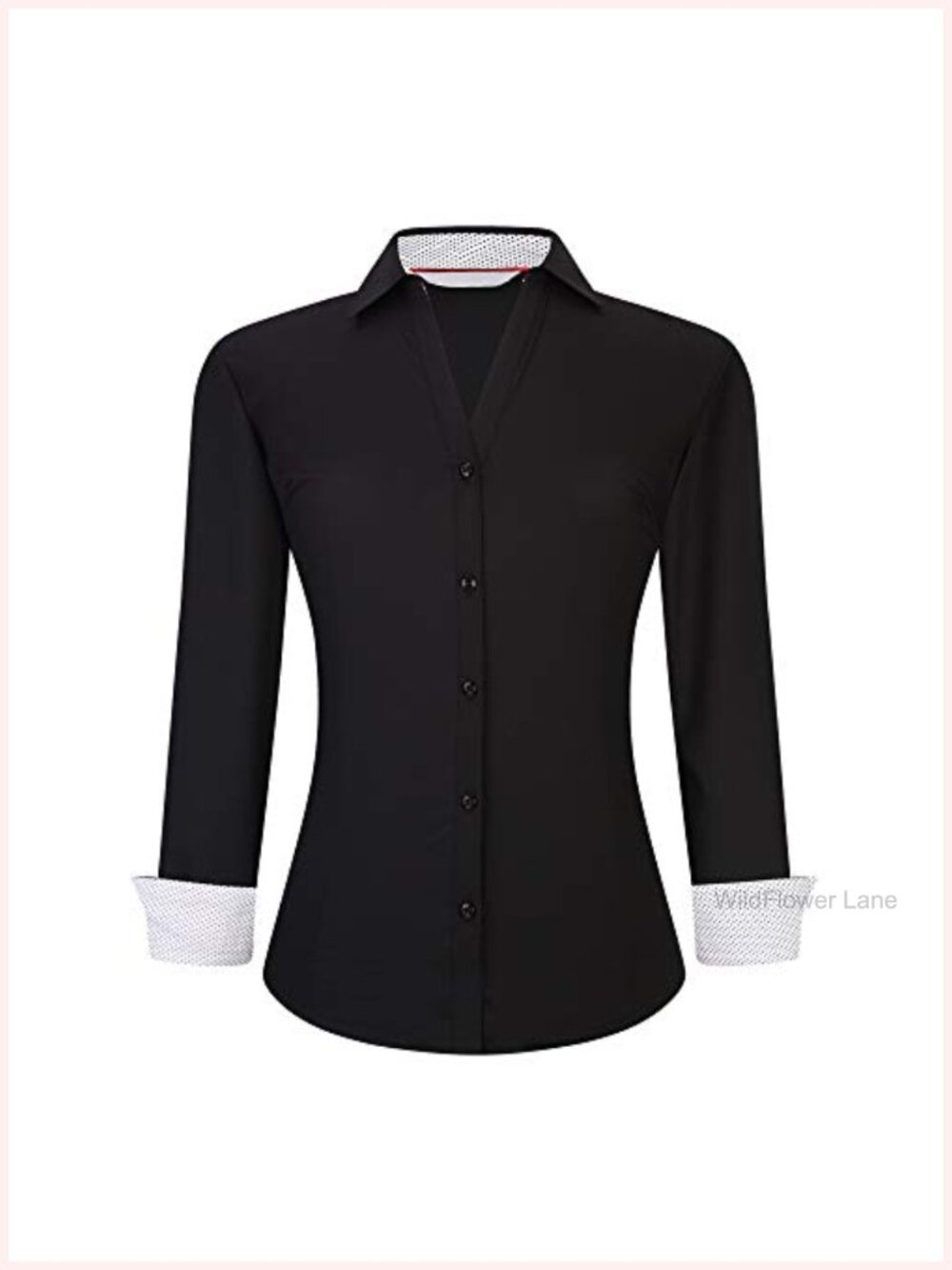 Women's Bamboo Button Down Wrinkle Free Office Blouse UPF30